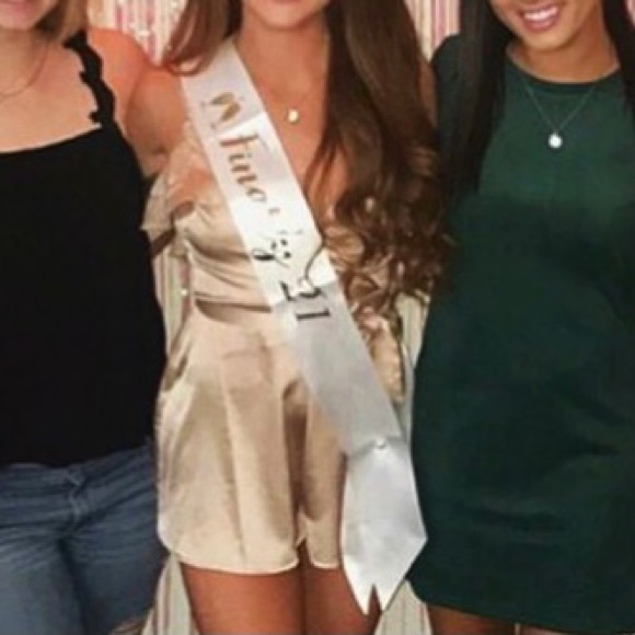 Urban Outfitters Champagne Silk Romper - Picture 4 of 4